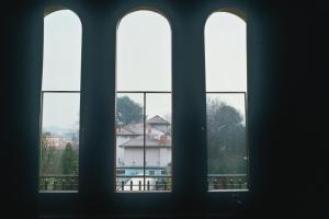 a view of a city from a window at Il Giuggiolo in Calco