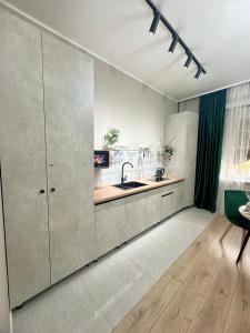 Η κουζίνα ή μικρή κουζίνα στο Modern apartments in the city center near Shymkent Plaza