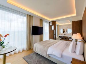 TV a/nebo společenská místnost v ubytování Mövenpick Hotel Basel