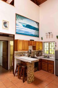 a kitchen with a sink and a counter top at Casa Cielo in Pavones