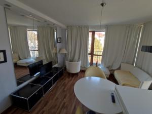 a living room with a couch and a table at Elegant, Suite, Swimming Pool in Wiesbaden +33 photos