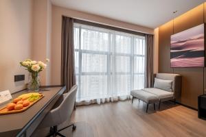 Posezení v ubytování Atour Hotel Dazhou Quxian Wealth Center