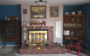 a living room with a fire place in a room at Lil Black Bear Inn in Nashville +136 photos