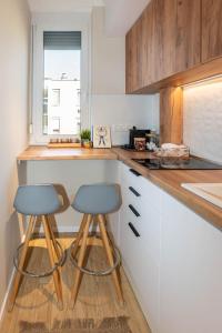 Kuchyň nebo kuchyňský kout v ubytování BB Katowice Apartman II