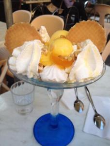 a plate of food on top of a table at Le Fontana in Nice