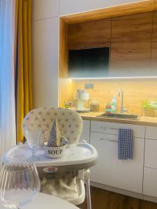 TV a/nebo společenská místnost v ubytování Labela Luhačovice Apartment