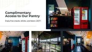 eine Collage mit vier Fotos mit einem Coca-Cola-Kühlschrank in der Unterkunft The Hammock Hotel Fine Arts Museum in Ho-Chi-Minh-Stadt + 74 Fotos