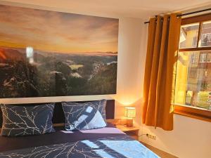 Postel nebo postele na pokoji v ubytování Sonniges Eck Ferienwohnung 1