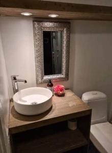 un bagno con lavandino e WC di Spacious cottage in Storvallen, Storlien, 2 Bedrooms a Storlien