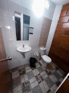 Koupelna v ubytování Hotel Mawill