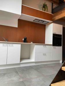 Kuchyň nebo kuchyňský kout v ubytování Loft cosy, bain à bulle et garage privé