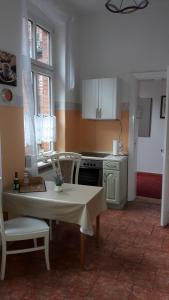 Kuchyň nebo kuchyňský kout v ubytování Große Ferienwohnung 85qm