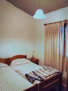 a bedroom with two twin beds and a lamp at Casa ricardo in Piriápolis