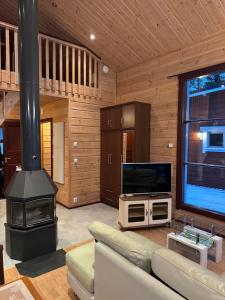 TV a/nebo společenská místnost v ubytování Tiiringolf Cottages
