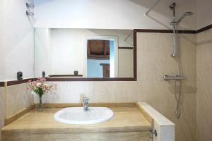 a bathroom with a sink and a mirror at Preciosa casa en el Albaicín in Granada