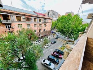 an aerial view of a city street with cars parked at Awesome Brilliant Apartment in City Center with 2 bedrooms in Yerevan
