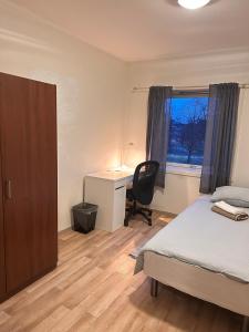 Postel nebo postele na pokoji v ubytování Single-bed rooms in Central located apartment in Trondheim