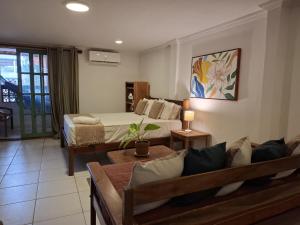 Χώρος καθιστικού στο Villa Hê