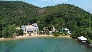an aerial view of a house on a beach at Laem Tukkata beach Koh Mak in Ko Mak