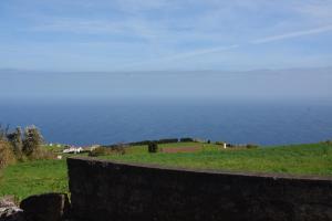 a field of grass with the ocean in the background at Aldeia do Priolo in Nordeste