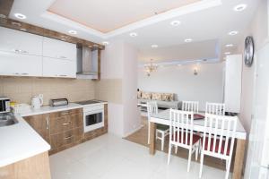 Kuchyň nebo kuchyňský kout v ubytování Dodona ApartHotel in Prishtina
