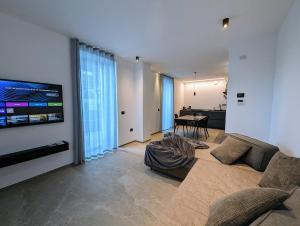 Et tv og/eller underholdning på Villa Sembenini Suite with terrace