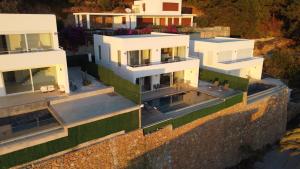 an aerial view of a building on a wall at Charming Villa with a Pool in Alanya