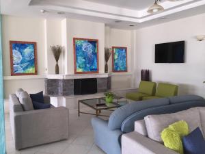 TV a/nebo společenská místnost v ubytování Hotel Ostria