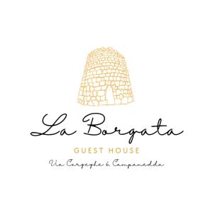 a handwritten guest house logo with a hat at La Borgata - Guest House in Campanedda