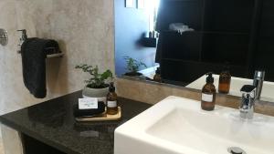 雷因恩道尔denBosch Cottages的带白色水槽和镜子的浴室 更多21张照片