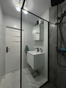 Kúpeľňa v ubytovaní Apartament -Jak w domu- Czeladź 60m2 Centrum Katowic 10km