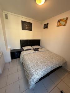 a bedroom with a large bed in a room at Carnot - VILLIERS LE BEL proche Aéroport ROISSY CHARLES DE GAULLES & PARIS in Villiers-le-Bel