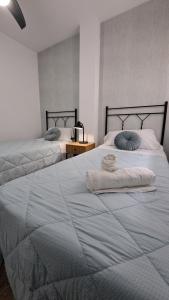 Ein Bett oder Betten in einem Zimmer der Unterkunft Apartamentos Maria Cristina con parking gratis