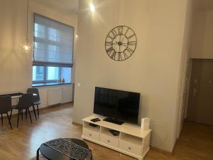 Televízia a/alebo spoločenská miestnosť v ubytovaní Sienkiewicza Loft1