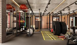 a gym with a lot of treadmills and weights at Apto Beira-Mar Icarai RJ Curta e longa temporada in Niterói