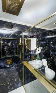 a bathroom with a toilet and a mirror at Appartement de Luxe à Lyon in Lyon +48 photos