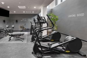 Das Fitnesscenter und/oder die Fitnesseinrichtungen in der Unterkunft Spark by Hilton Vienna Donaustadt
