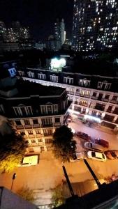 an aerial view of a building at night at 18 ngõ 154 Đình Thôn in Hanoi