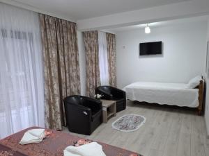 Postel nebo postele na pokoji v ubytování Pensiunea Silver