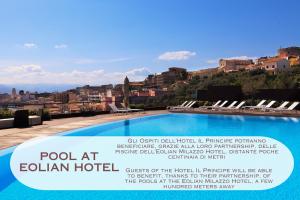 a sign for a pool at a coliseum hotel at Hotel Il Principe in Milazzo +78 photos
