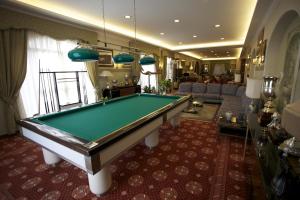 a living room with a pool table in it at Hotel Parco Dei Principi in Anzio