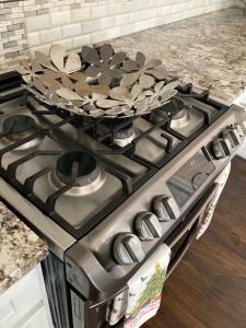 - une cuisinière avec un pot dans l'établissement Cozy & Stylish, à Aurora