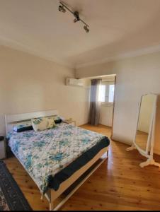 un dormitorio con una cama y una ventana en Aqua Maadi Degla Group, en El Cairo