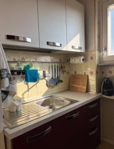 a kitchen with a sink and a counter top at Spazioso appartamento, ampio parcheggio, vicino Valle d'Aosta in Banchette +12 photos