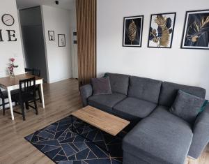 a living room with a couch and a table at Apartament Siedlce in Siedlce