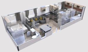 Posezení v ubytování mobil home chaleureux et idyllique