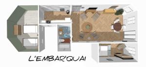 a floor plan of a house with a room at L'Embar'quai in Le Tréport