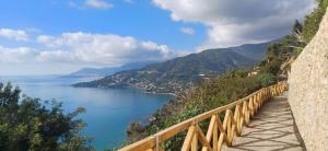 a view of a body of water from a bridge at Au Valún - Cà Megiana in Camporosso