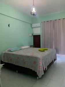 a bedroom with a large bed in a room at Mar Azul Flat in Salinópolis