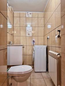 Kúpeľňa v ubytovaní Jaworowe Izby Apartamenty z balią z hydromasażem